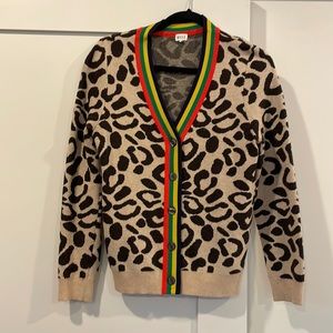 Kule leopard sweater cardigan. Used